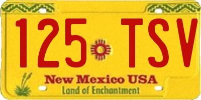 NM license plate 125TSV
