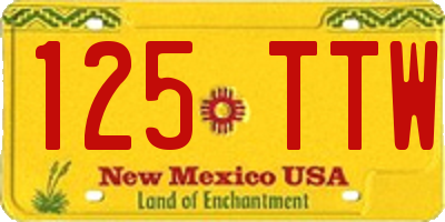 NM license plate 125TTW