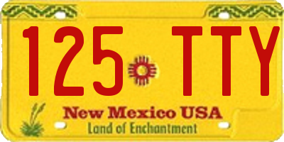 NM license plate 125TTY