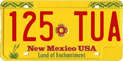 NM license plate 125TUA