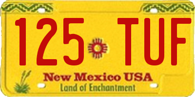 NM license plate 125TUF