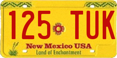 NM license plate 125TUK