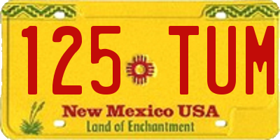NM license plate 125TUM
