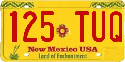 NM license plate 125TUQ