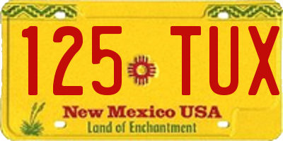NM license plate 125TUX