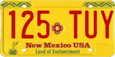 NM license plate 125TUY