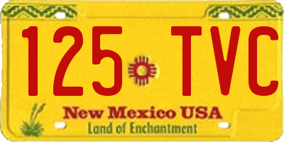 NM license plate 125TVC
