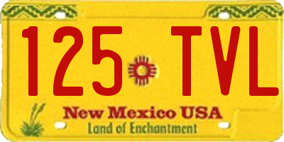 NM license plate 125TVL