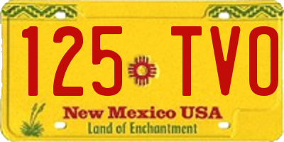 NM license plate 125TVO