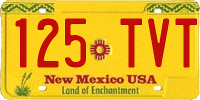 NM license plate 125TVT