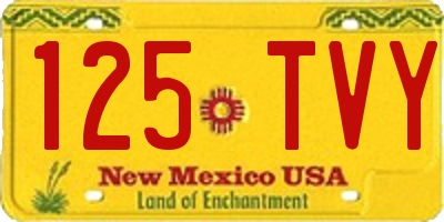 NM license plate 125TVY