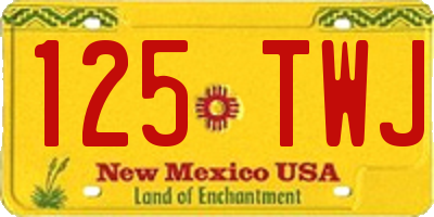 NM license plate 125TWJ
