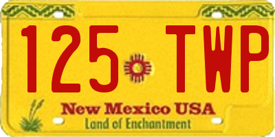 NM license plate 125TWP