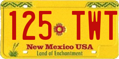 NM license plate 125TWT