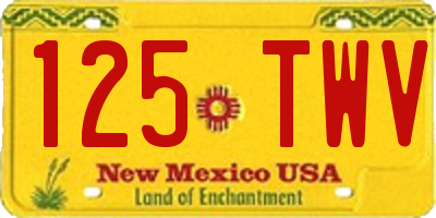 NM license plate 125TWV