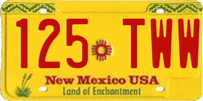 NM license plate 125TWW