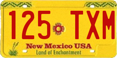 NM license plate 125TXM