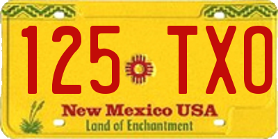 NM license plate 125TXO