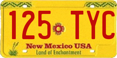 NM license plate 125TYC
