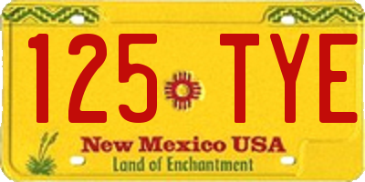 NM license plate 125TYE