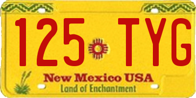 NM license plate 125TYG