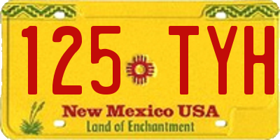 NM license plate 125TYH