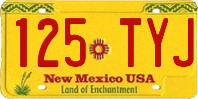 NM license plate 125TYJ
