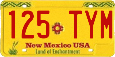 NM license plate 125TYM