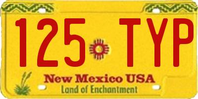 NM license plate 125TYP