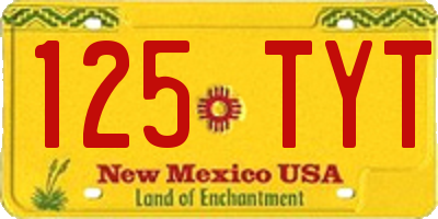 NM license plate 125TYT