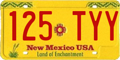 NM license plate 125TYY