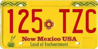 NM license plate 125TZC