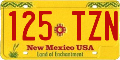 NM license plate 125TZN
