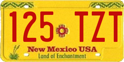 NM license plate 125TZT