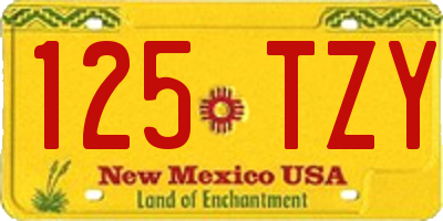 NM license plate 125TZY