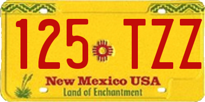 NM license plate 125TZZ