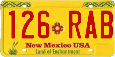 NM license plate 126RAB