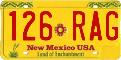 NM license plate 126RAG