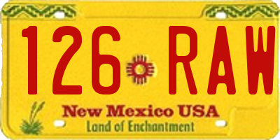 NM license plate 126RAW