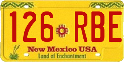 NM license plate 126RBE