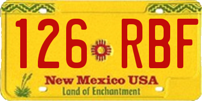 NM license plate 126RBF