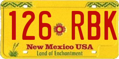 NM license plate 126RBK