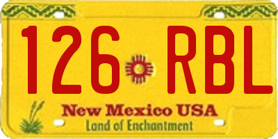 NM license plate 126RBL