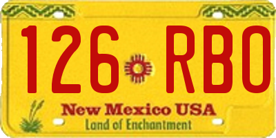 NM license plate 126RBO