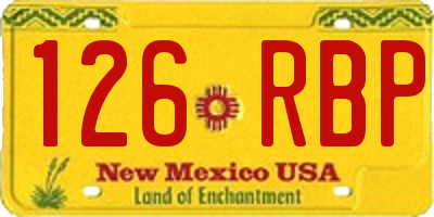 NM license plate 126RBP