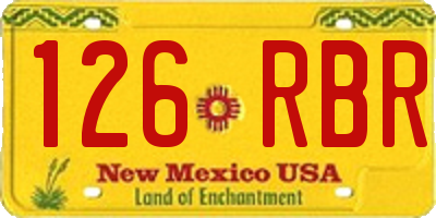 NM license plate 126RBR