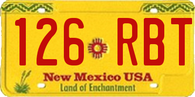 NM license plate 126RBT