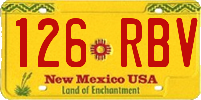 NM license plate 126RBV
