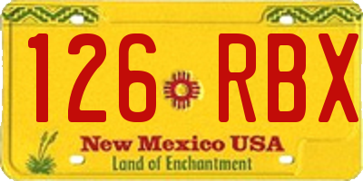 NM license plate 126RBX
