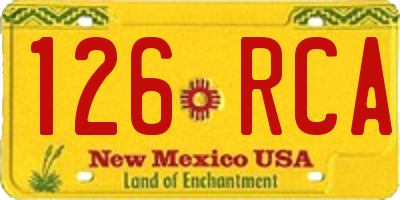 NM license plate 126RCA